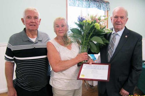 Marie White was presented with the Senior of the Year Award by Mayor Bud Clayton and Deputy Mayor Fred Perry at the July 2nd Council Meeting.